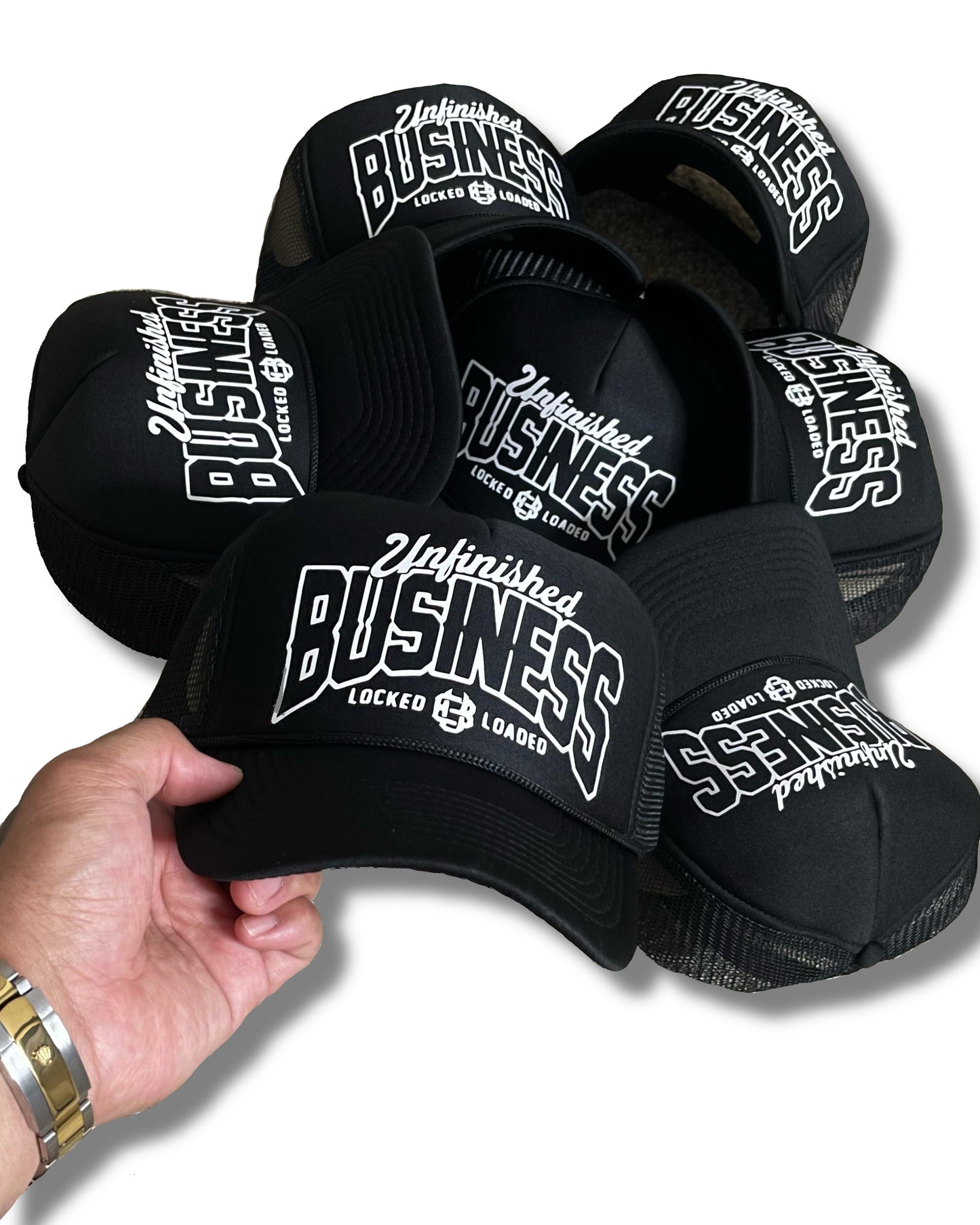 Legally Strapped | Locked & Loaded Trucker Hat (Black/White