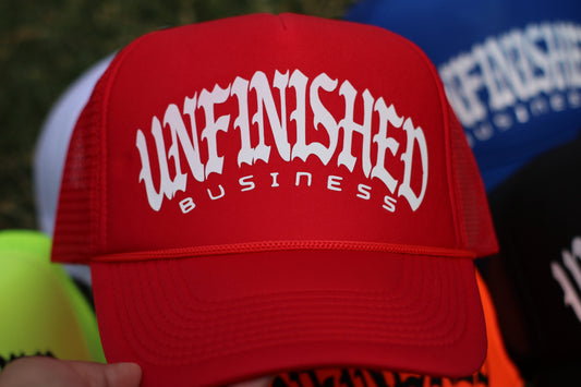 Unfinished Business Trucker Hat (Red)
