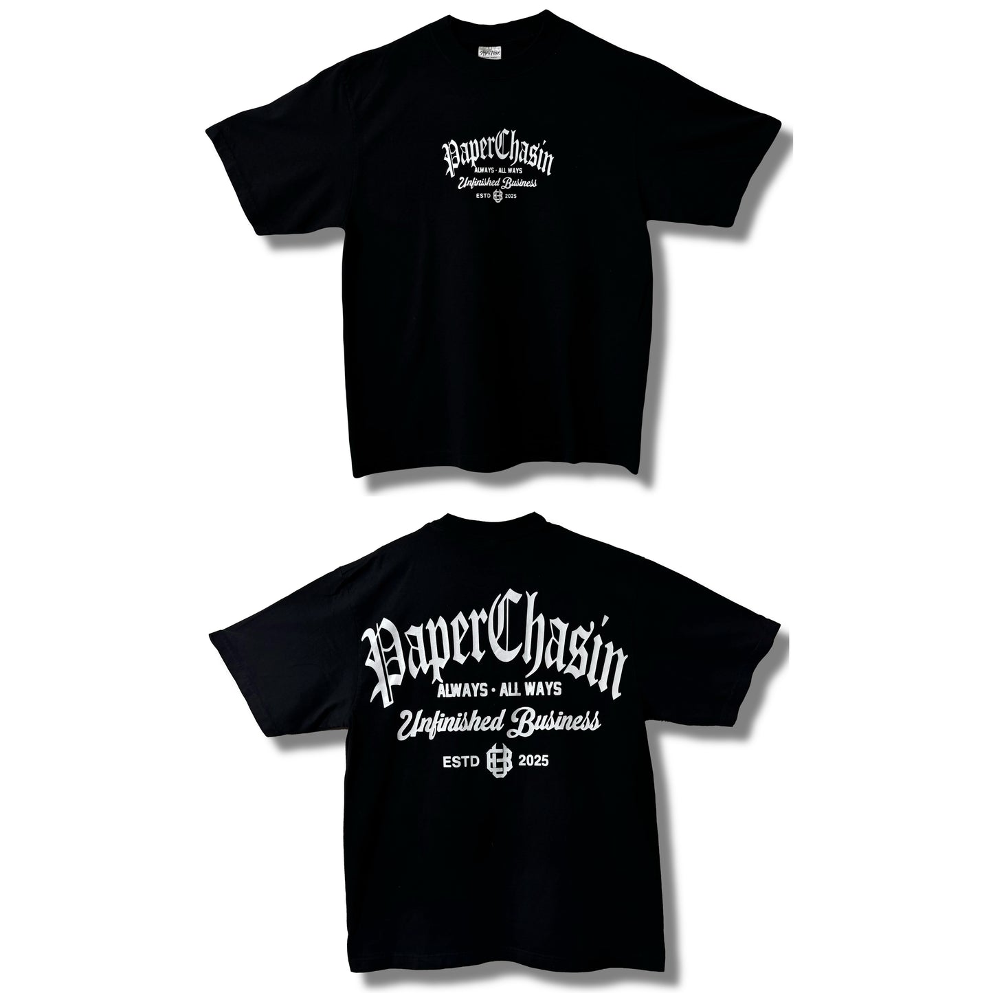ꜱʜᴀᴋᴀ ᴡᴇᴀʀ x ᴜʙʜᴀᴡᴀɪɪ | Paper Chasin T-Shirt (Black/White)