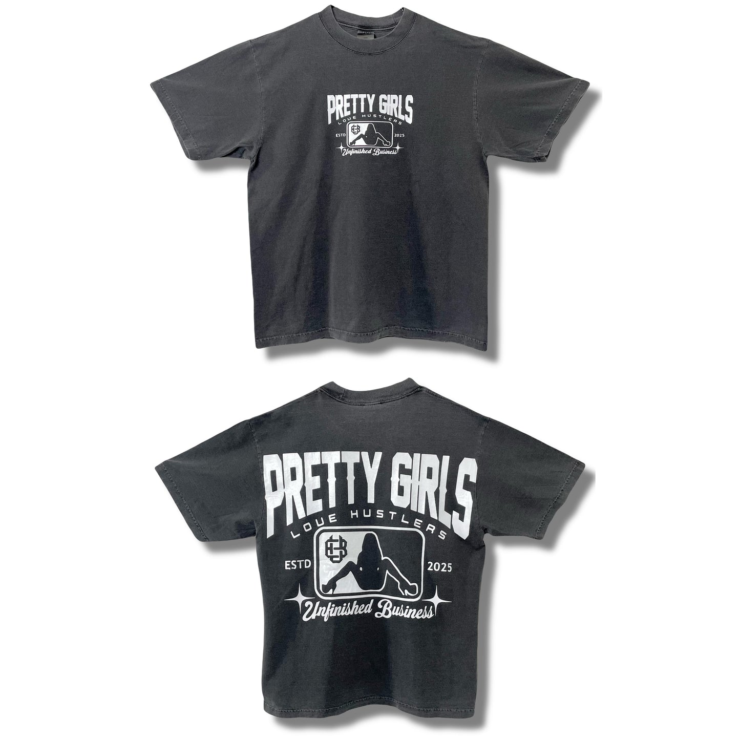 ꜱʜᴀᴋᴀ ᴡᴇᴀʀ x ᴜʙʜᴀᴡᴀɪɪ | Pretty Girls Love Hustlers T-Shirt (Vintage Black/White)